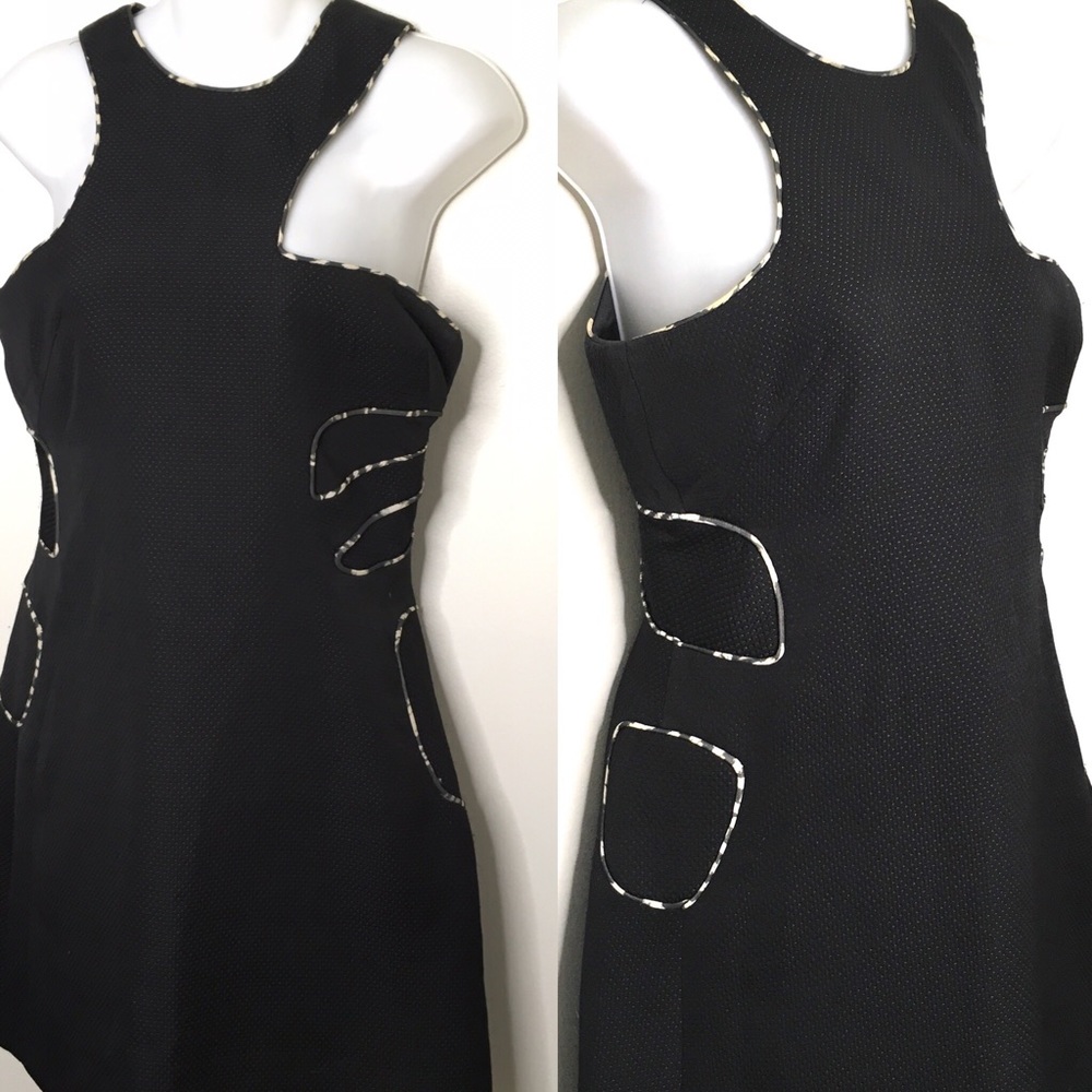 Preen Thornton Bregazzi LBD dress asymmetrical